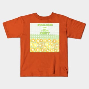 Include Me In Your Diet Citrus Patchwork Design Kids T-Shirt